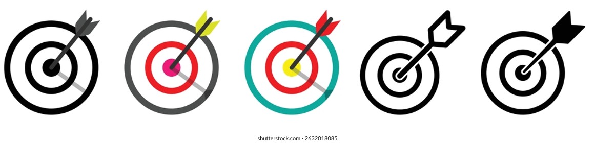  Set of goals. Target icon. Target, call, goal icon Vector.