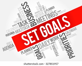 Set Goals word cloud business concept