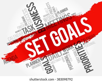 Set Goals word cloud business concept