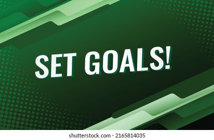 set goals word concept vector illustration with green lines modern futuristic 3d style for landing page template ui web mobile app poster banner flyer background gift card coupon label wallpaper