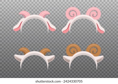 set of goat headbands in vector