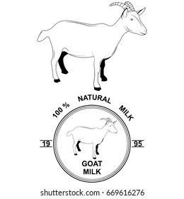 A set of goat labels badges and design elements farm milk 
