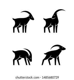 Set of Goat logo. Icon design. Template elements
