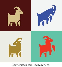 Set of Goat Logo. Icon design. Template elements