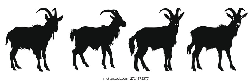 Satz Ziege Silhouette Vektorgrafik