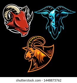 Set Of Goat Sport Logo
