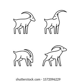 Set of Goats line icon. Icon design. Template elements