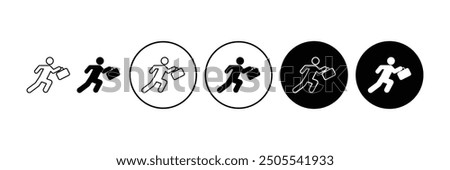 Set of Going to work icon collection. Man going work symbol. Vector Illustration.