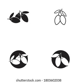 set of goji berry vector illustration template