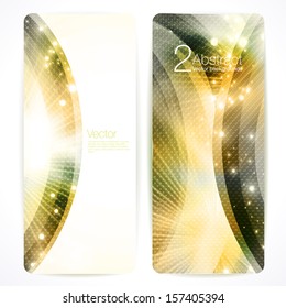 Set of gold abstract vector banners. 