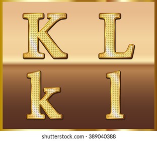 Set Gold Alphabet Design