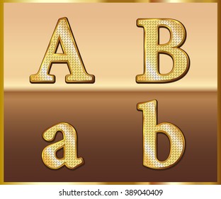 Set Gold Alphabet Design