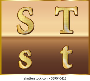 Set Gold Alphabet Design