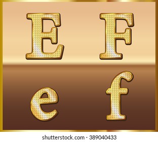 Set Gold Alphabet Design
