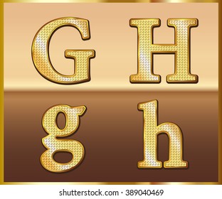Set Gold Alphabet Design