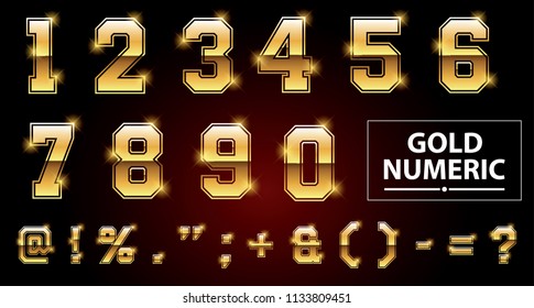 Set of gold alphabet or numeric. easy to modify