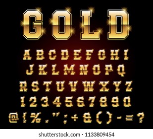 Set of gold alphabet or numeric. easy to modify