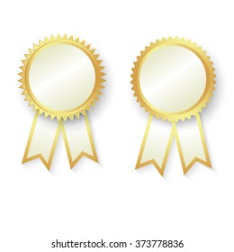 set gold  award with ribbon
