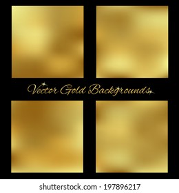 Set of gold backgrounds. Vector illustrations EPS10