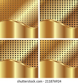 Set of gold backgrounds for your design