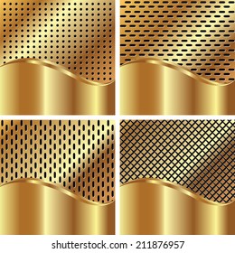 Set of gold backgrounds for your design