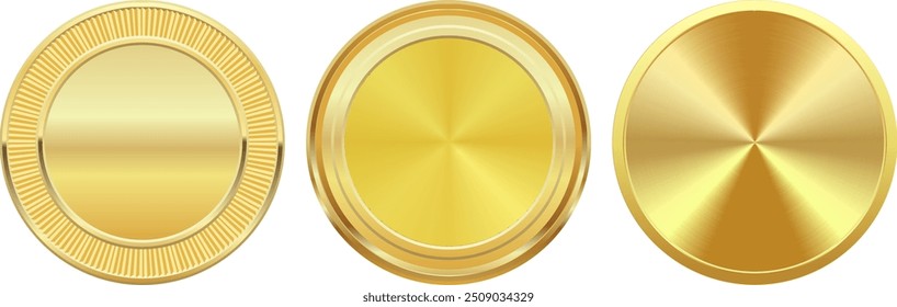 Definir rótulo dourado Insígnia vazio rótulo realista