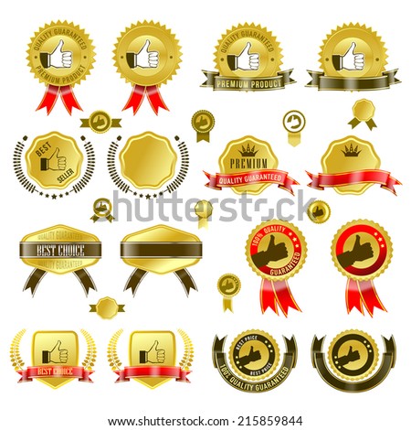 set gold badges ribbon