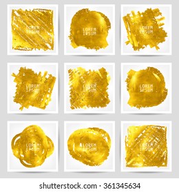 Set of gold banners. 10 eps. Vector