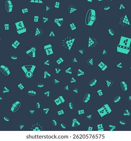 Set Gold bars, ring, medal and Safe with gold on seamless pattern. Vector