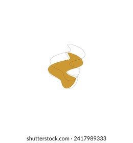 set of gold blobs with outline lines gold