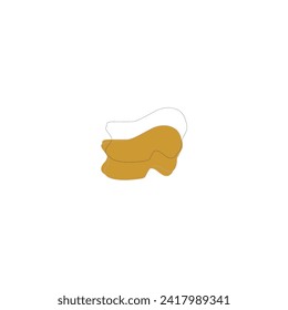 set of gold blobs with outline lines gold