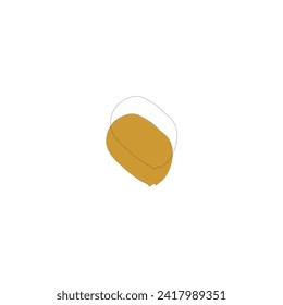 set of gold blobs with outline lines gold