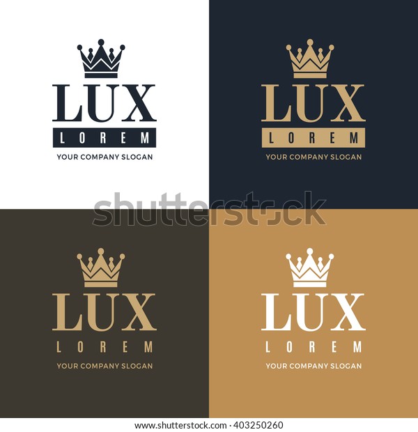 Set Gold Blue White Logo On Stock Vector (Royalty Free) 403250260