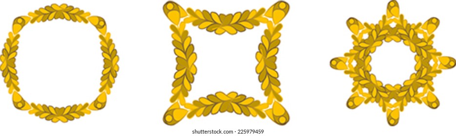 Set of gold branch frames