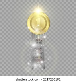 	
Set of gold, bronze and silver. Award medals isolated on transparent background. Vector illustration of winner concept.	
