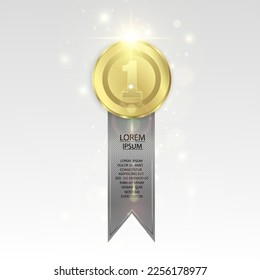 	
Set of gold, bronze and silver. Award medals isolated on transparent background. Vector illustration of winner concept.