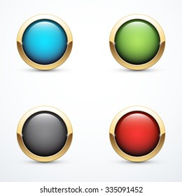 Set of gold buttons