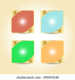 set of gold buttons