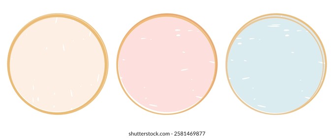 Set of gold circle sign logo background vector.