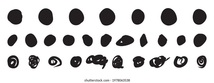 Set of gold circles. Isolated hand drawn brushes. Design for award, sale, background, web. Vector Illustration.