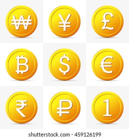 Set of gold coins
