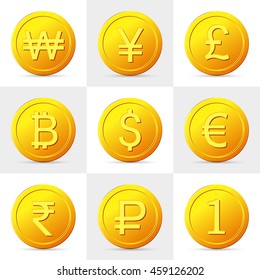 Set of gold coins