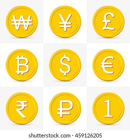 Set of gold coins