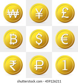 Set of gold coins