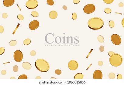 Set of gold coins. Isolated 3d objects in different angles. metallic  gradient. Symbol of gold and wealth. Free space for your text. Vector  illustration.    

