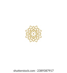 set of gold colored mandala elements decor
