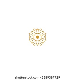 set of gold colored mandala elements ethnic