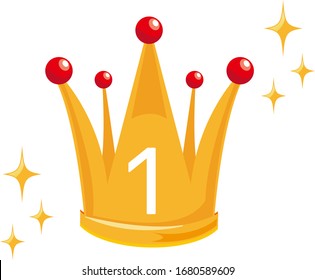 Set of gold crown icons. Collection of crown awards for winners, champions, leadership.