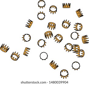 set of gold crowns isolated vector