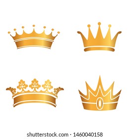 Set of gold crowns. VECTOR